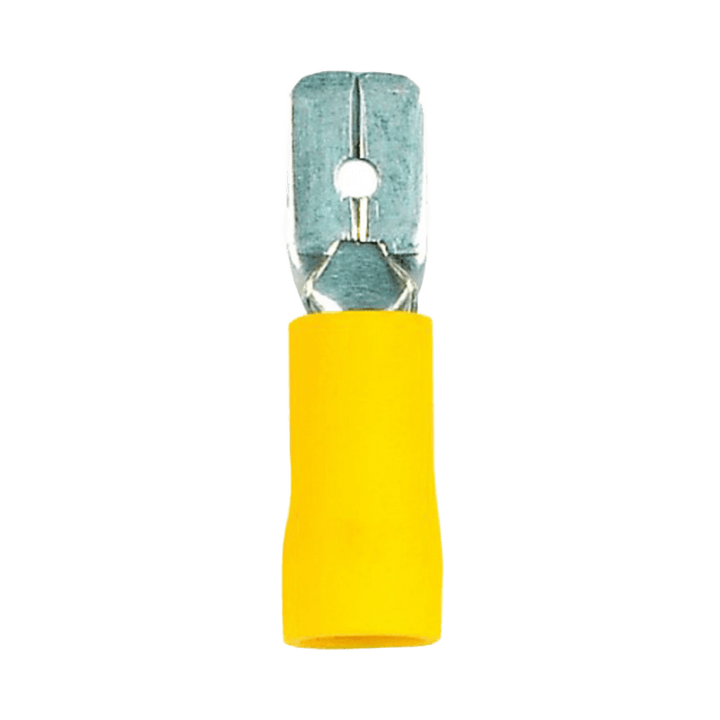 Insulated Male Disconnect Lug - 6.3mm, Yellow