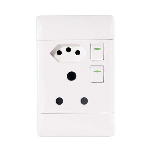 CBI PVC Single Switched and Slimline Combo Socket (4×2)
