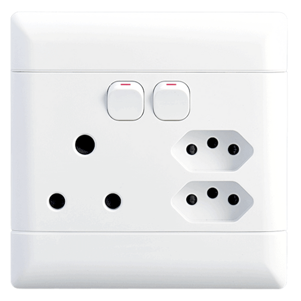 Neu Combo Single SSO 1×16A RSA + 2×16A V-Slim 4×4 White