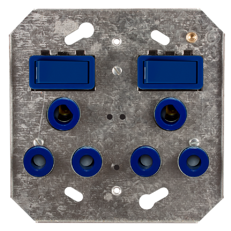 Crabtree Classic Double Dedicated SSO - 2×16A, 4×4, Blue