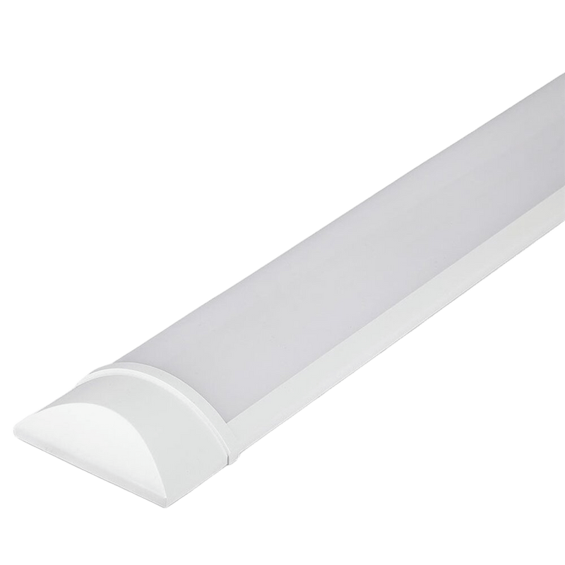 Starlit 36W 4FT LED Batten Linear Light - White/Opal, 6500K, 2400lm, 2-Year Warranty + Mounting Clips