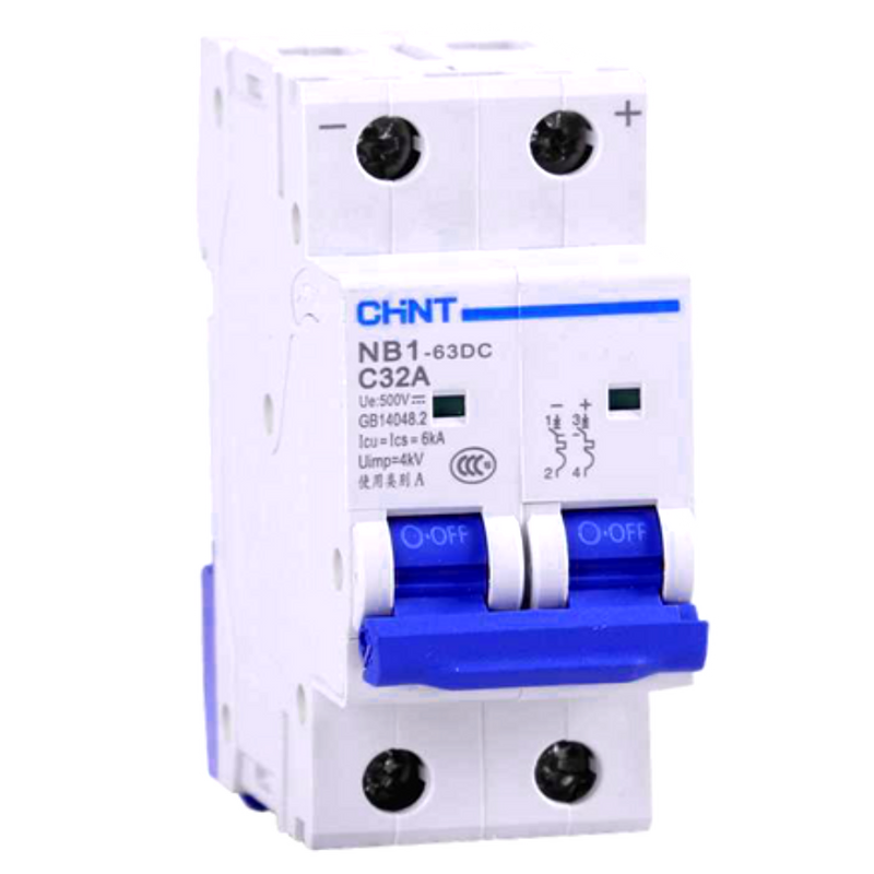 Chint PV DC Circuit Breaker - 16A, 2P, 500V DC, 6kA