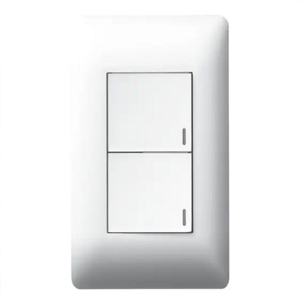 Legrand Ysalis Double (2‑Lever) 1‑Way Switch (4×2, White)