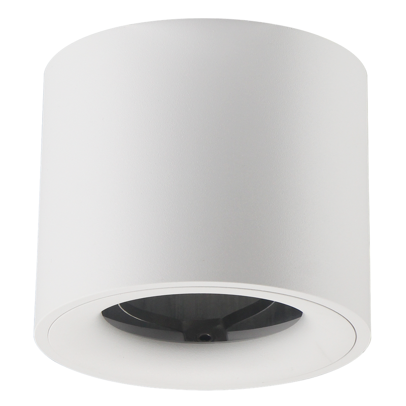 MES GU10 Minos White Downlighter - IP20, Aluminium Tube Round (Ø80 × H115mm)