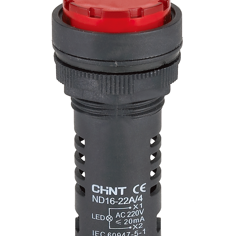 CHINT LED Pilot Light 240VAC Yellow (Arc surface)