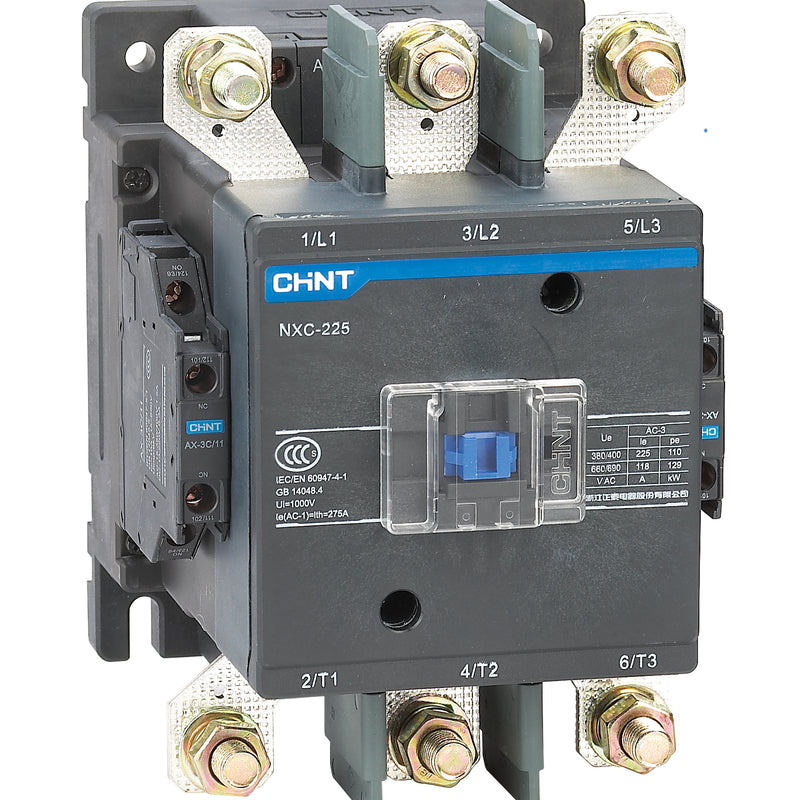 CHINT Contactor 225A 3P 3NO Main+2NO+2NC 240V