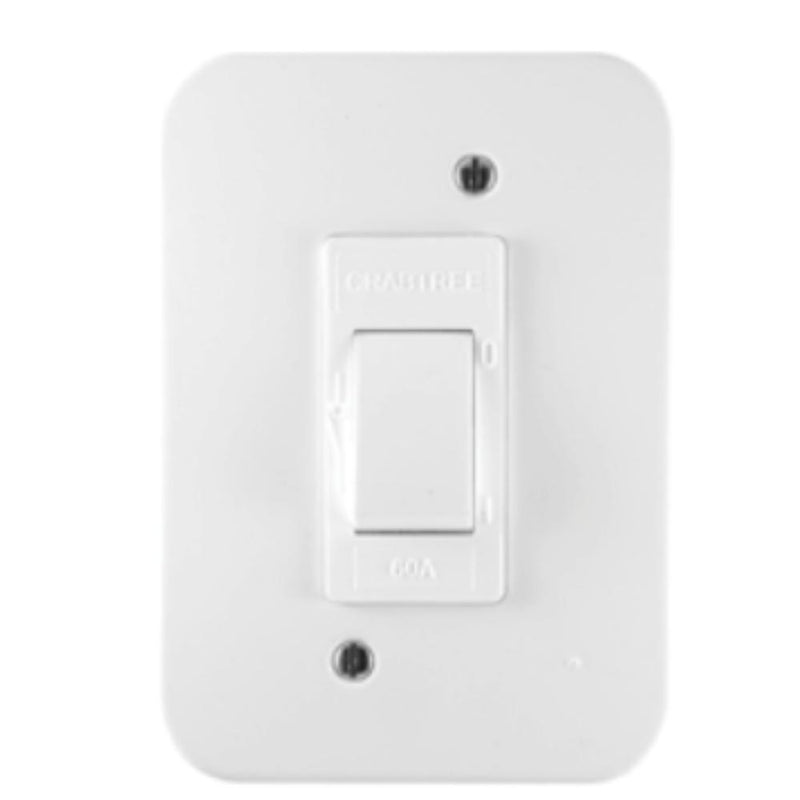 Crabtree Classic Stove Isolator - 60 A, 2‑Pole, 4×2, White