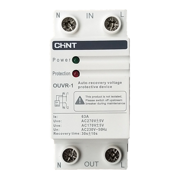 Chint Over/Under Voltage Relay - 80A 3P+N (Bottom Entry)