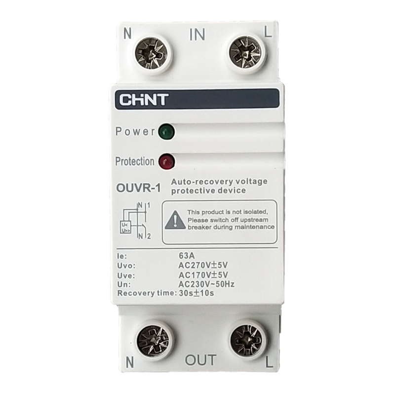 Chint Over/Under Voltage Relay - 80A 3P+N (Bottom Entry)