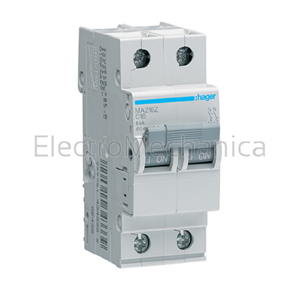 Hager Miniature Circuit Breaker (MCB) - 6A, 2 Pole, 6kA, C-Curve