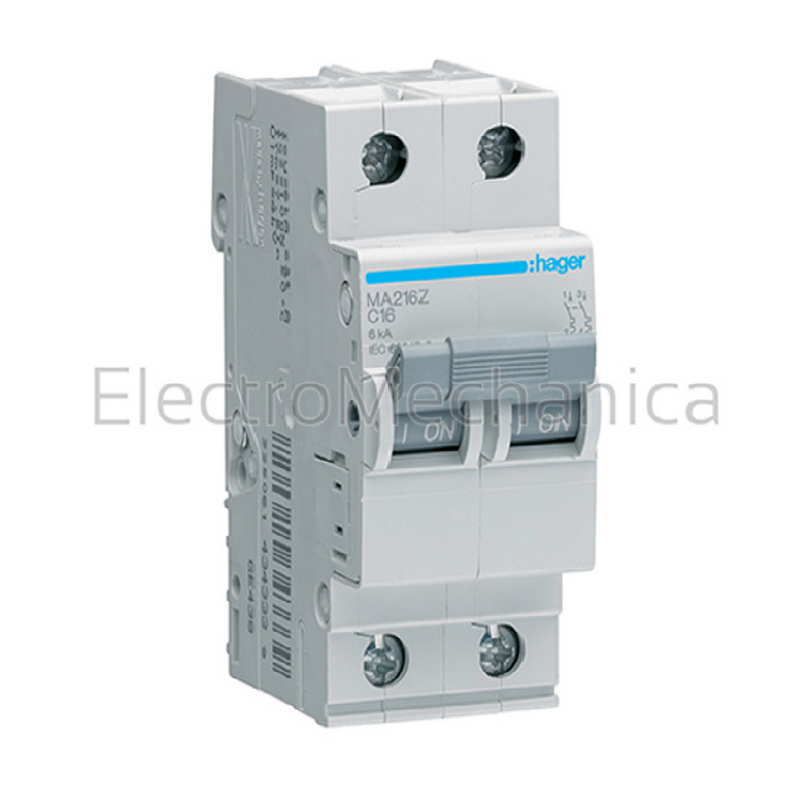 Hager Miniature Circuit Breaker (MCB) - 6A, 2 Pole, 6kA, C-Curve
