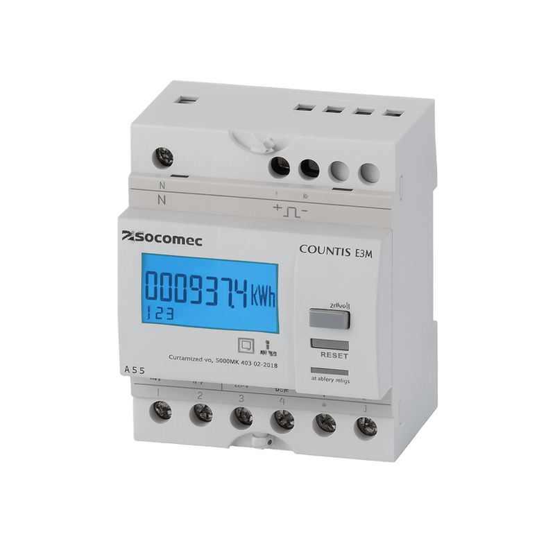 SOCOMEC COUNTIS E20 - 63 A Three-Phase kWh Meter (DIN‑Rail, Pulse Output)