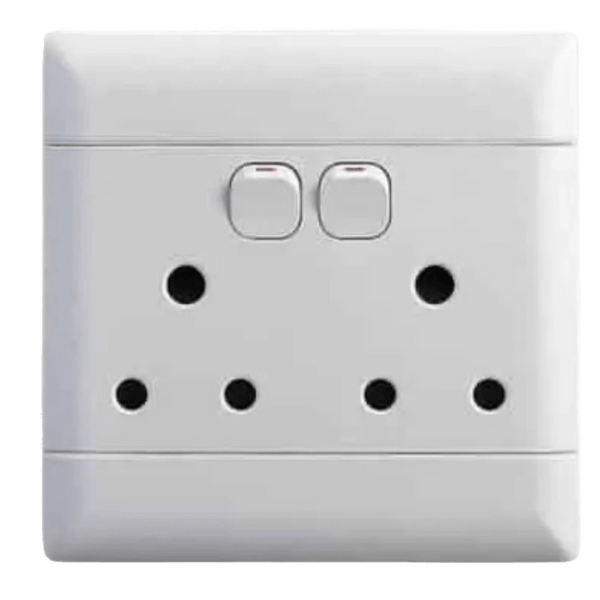 NUR Double Dedicated Switch Socket - 100x100mm, White