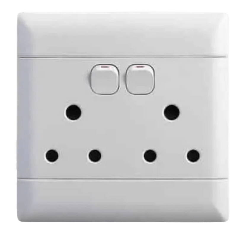 NUR Double Dedicated Switch Socket - 100x100mm, White