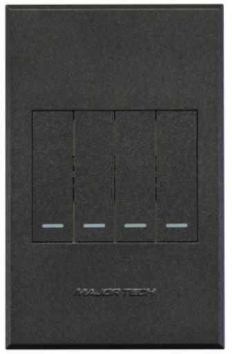 Veti 3 - 4 Lever 2‑Way Switch 4×2 Graphite Complete