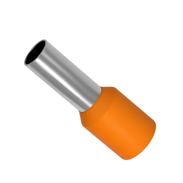 Jeesoon Insulated Bootlace Ferrule - 4.0mm², 10mm Long, Orange (Each)