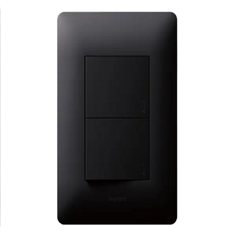 Legrand Ysalis 2-Lever 1-Way Switch Black (4×2)
