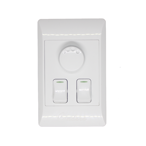 Chint Condere 1 Lever Switch & Rotary Dimmer - 4×2