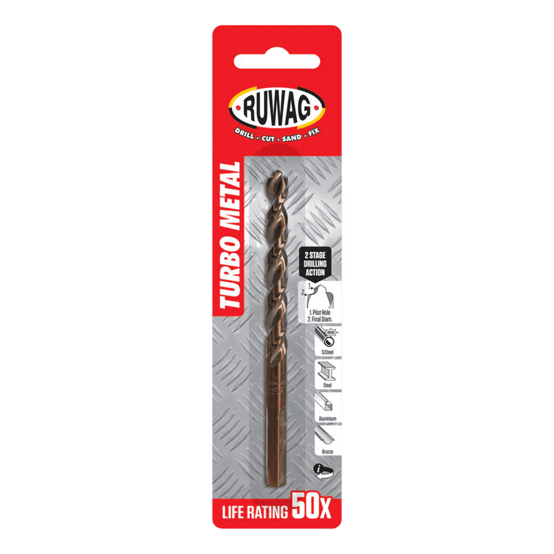 Ruwag 5 mm Turbo Metal Drill Bit - HSS Steel, X30 Life (Carded)