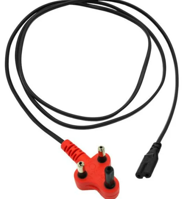 Figure 8 IEC Power Cable 16A Dedicated (0.75mm² x 2 Core) - RSA Male to Figure-8 Female, 1.8 Metre, Black