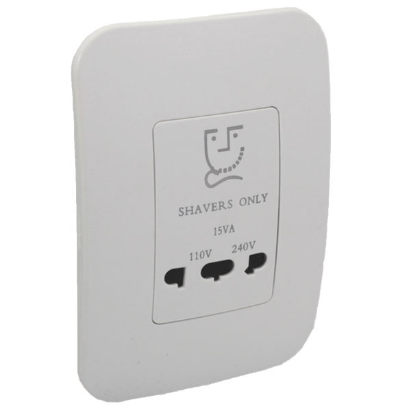 Veti 1 - Shaver Wall Socket C/W Cover White