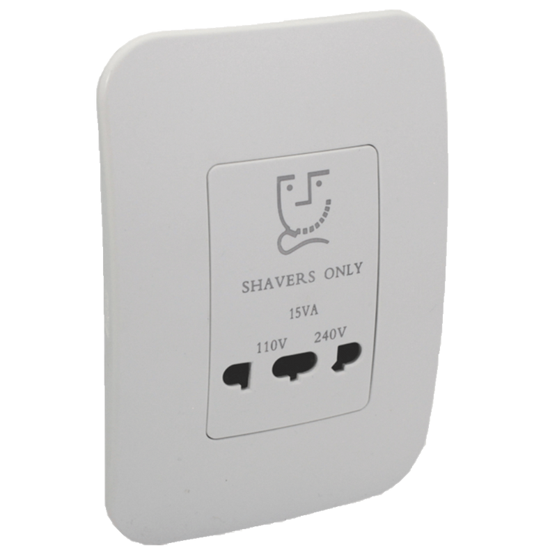 Veti 1 - Shaver Wall Socket C/W Cover White