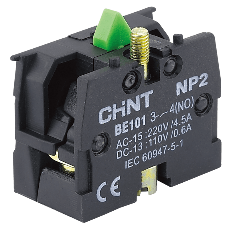 Chint Contact Block - Green, 1NO