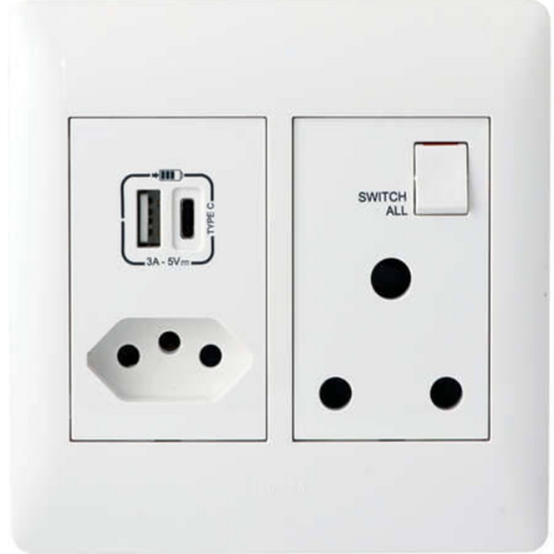 Legrand Ysalis Monoblock RSA + V-Slim + USB A & C (Complete Module)