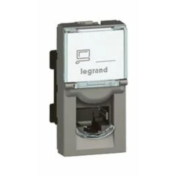 Legrand Arteor RJ45 Socket - UTP Cat6, 1‑Module, Magnesium