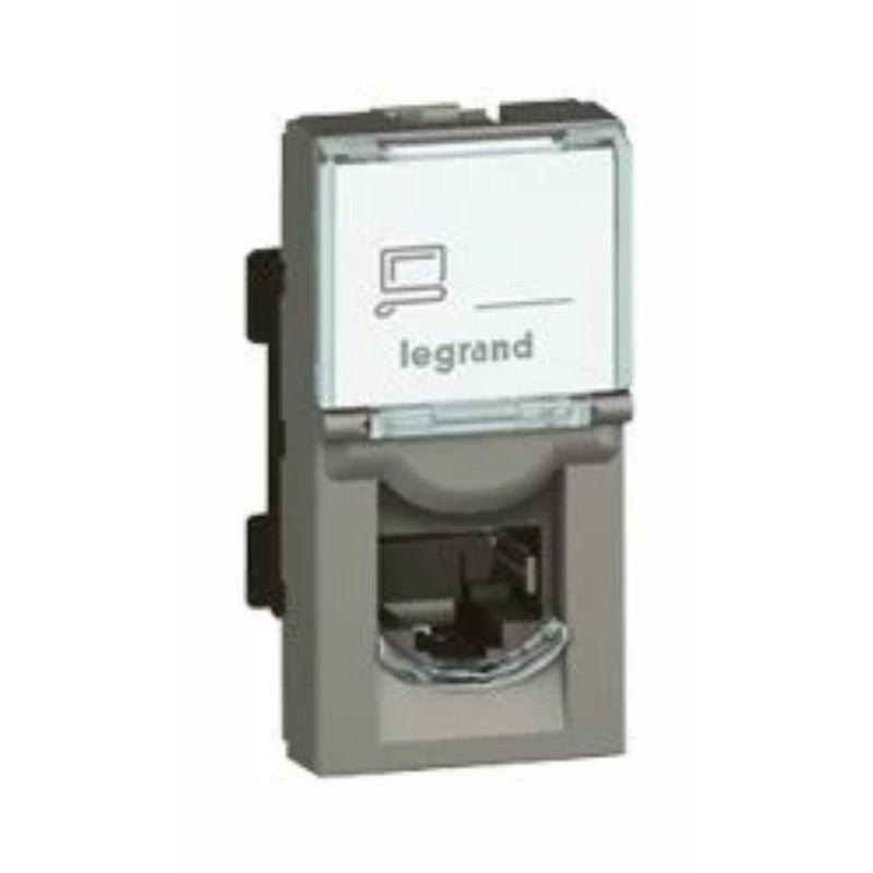 Legrand Arteor RJ45 Socket - UTP Cat6, 1‑Module, Magnesium