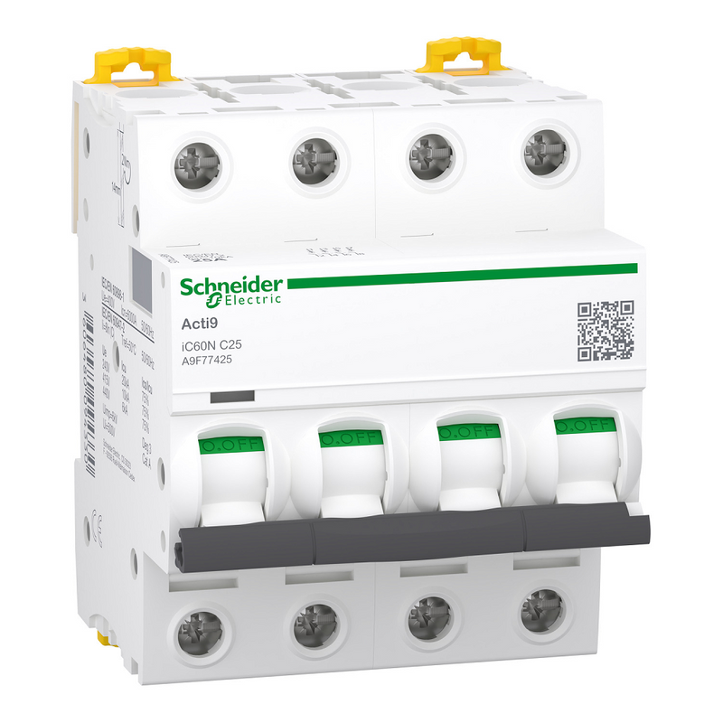 Schneider 25A 4P C-Curve MCB, 10kA
