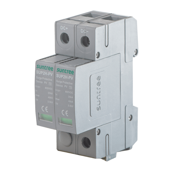 Suntree 2P PV DC Surge Protector, 20-40kA, 600VDC with Auxiliary Contact