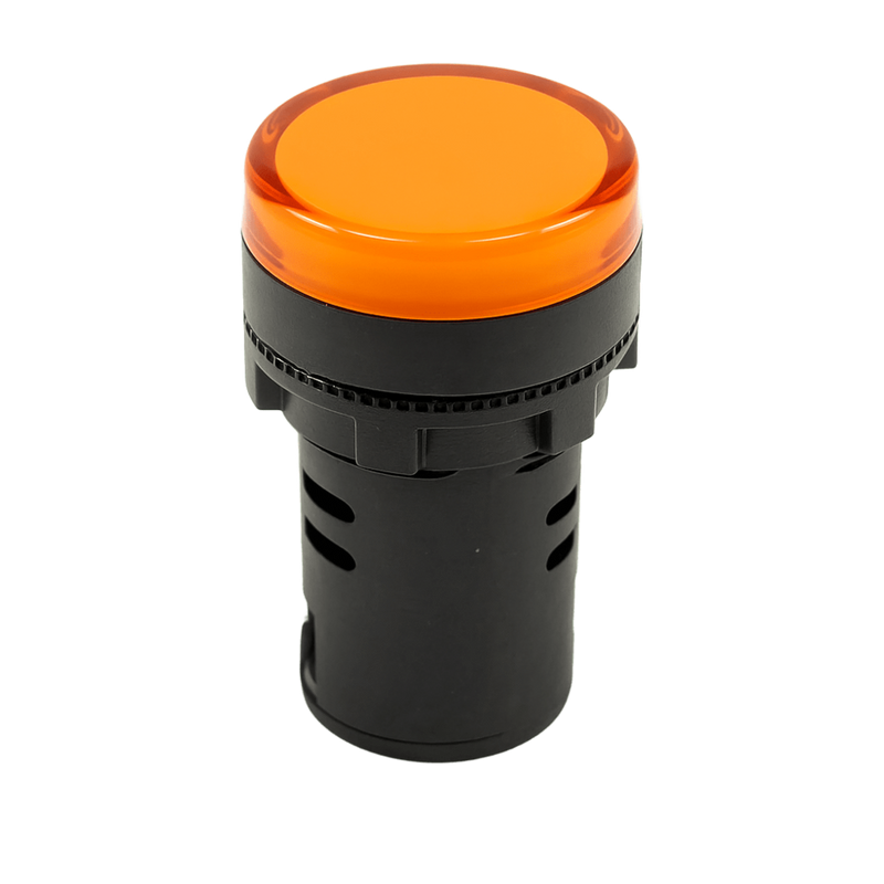 Chint LED Pilot Light - Orange, 240V AC/DC, 22mm, Flat Head Top