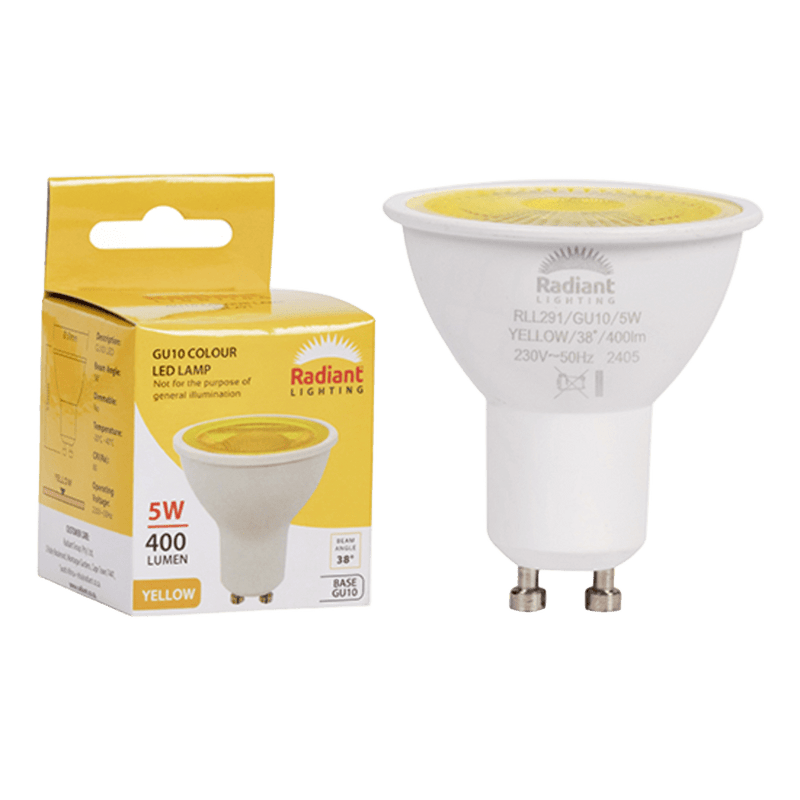 Radiant GU10 5W Yellow LED Lamp