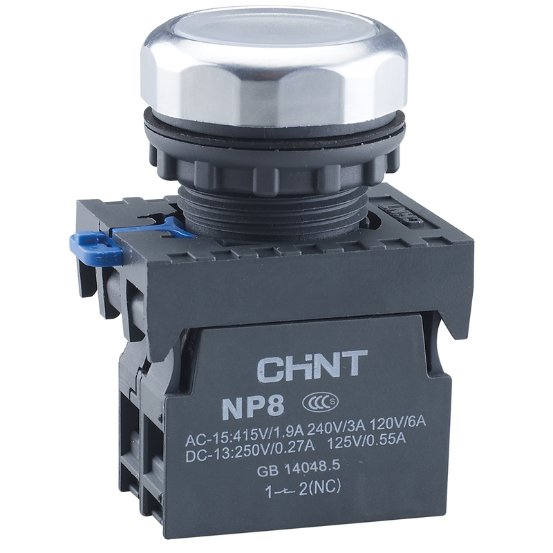 Chint Pushbutton - Illuminated Green, 1NO, 110-230V, IP65