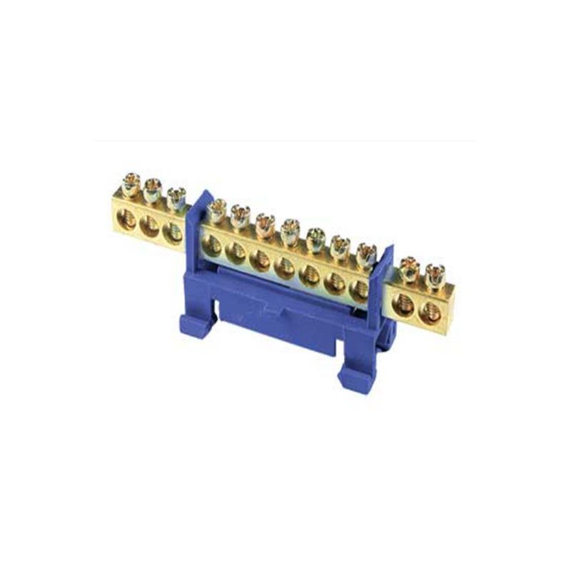DIN Rail Neutral Bar - 12-Way, 75A, Blue