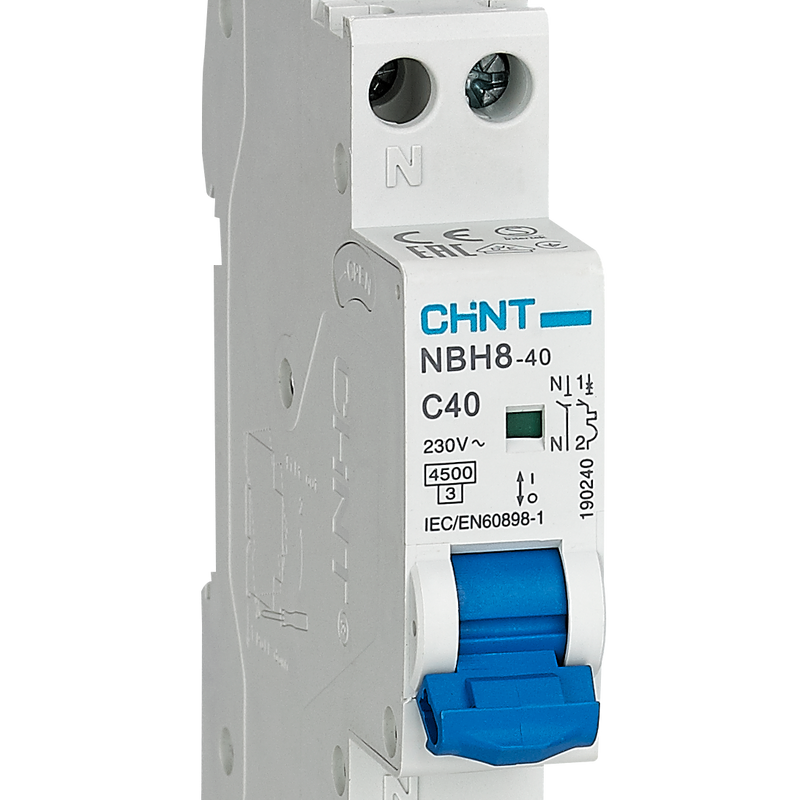 CHINT 4.5kA 1P+N 2A Compact Circuit Breaker C-Curve