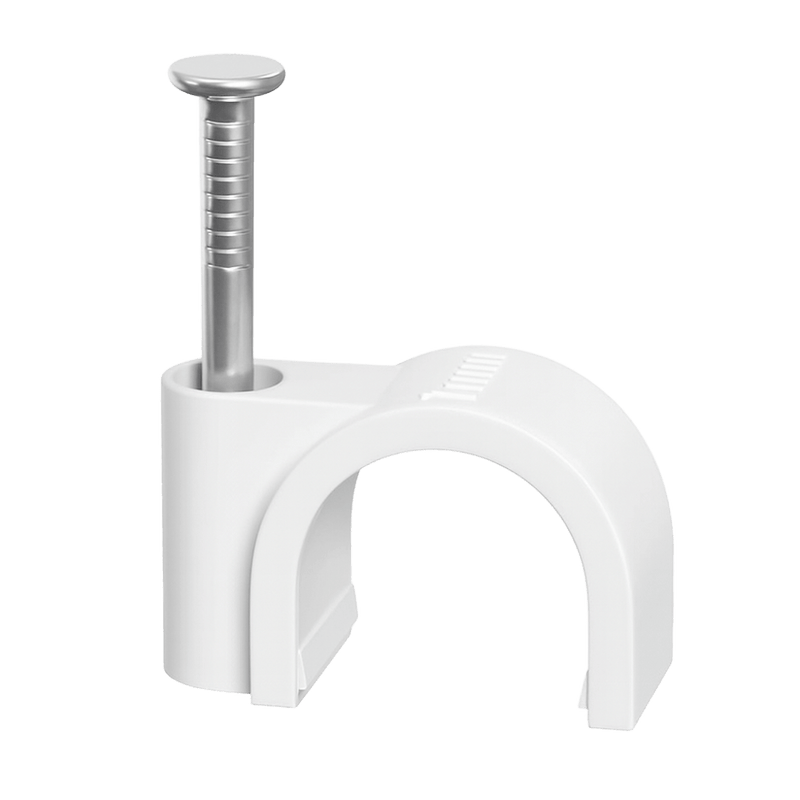 Polysaddle 12 mm White Round Cable Clips (Each)