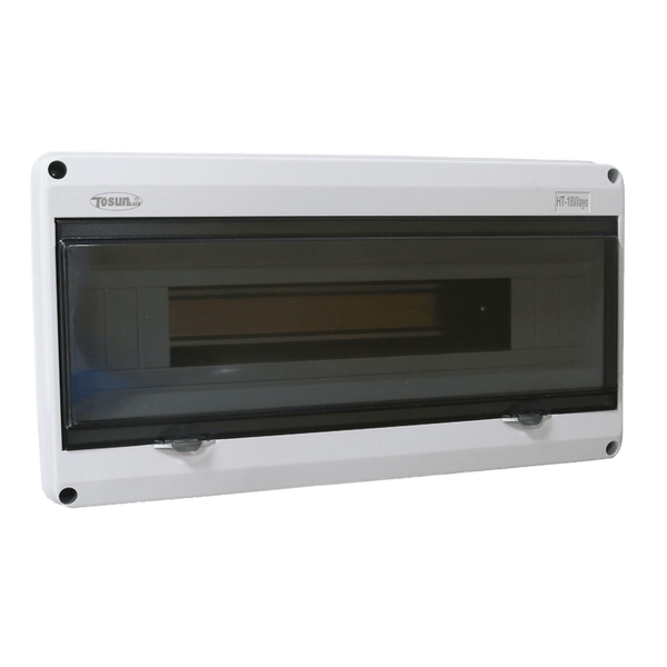 Tosun 18‑Way DIN‑Rail Distribution Box - IP65 Weatherproof (Surface Mount)