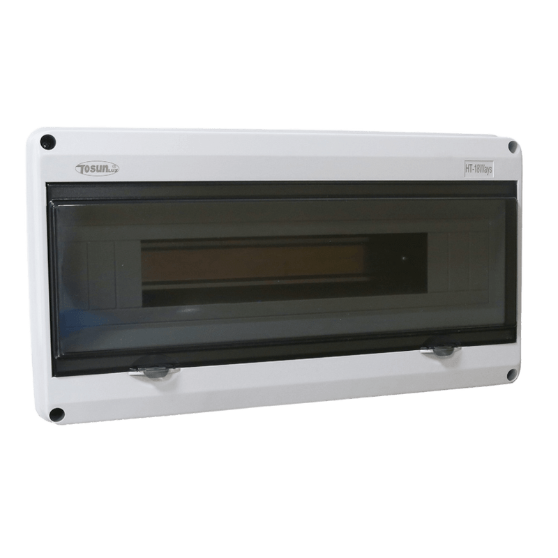 Tosun 18‑Way DIN‑Rail Distribution Box - IP65 Weatherproof (Surface Mount)