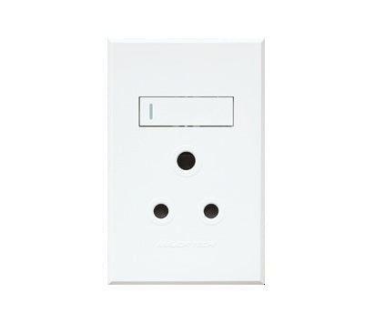 Veti 3 - Single SSO 1 x 16A RSA 4×2 White Horizontal
