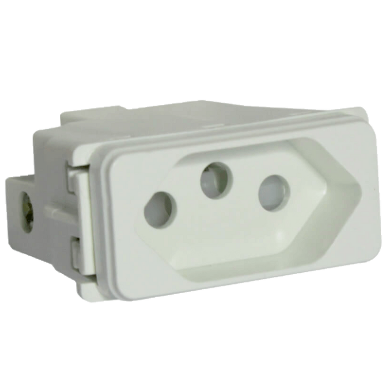 Veti 1 - 16A V-Slim 3 Pin Socket Outlet Module Only White