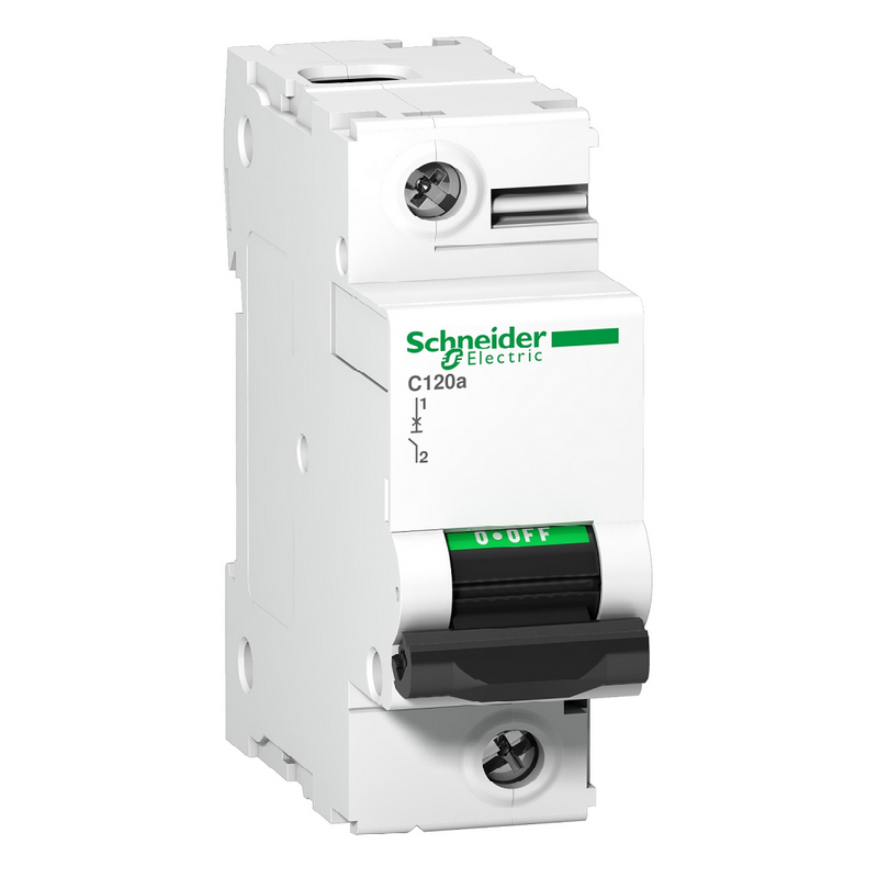 Schneider C120A 1P C-Curve MCB, 80A (6kA, 27.5mm DIN Rail)