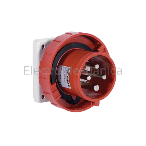 Scame CEE 63 A 5‑Pin Flush‑Mount Male Appliance Inlet - IP67