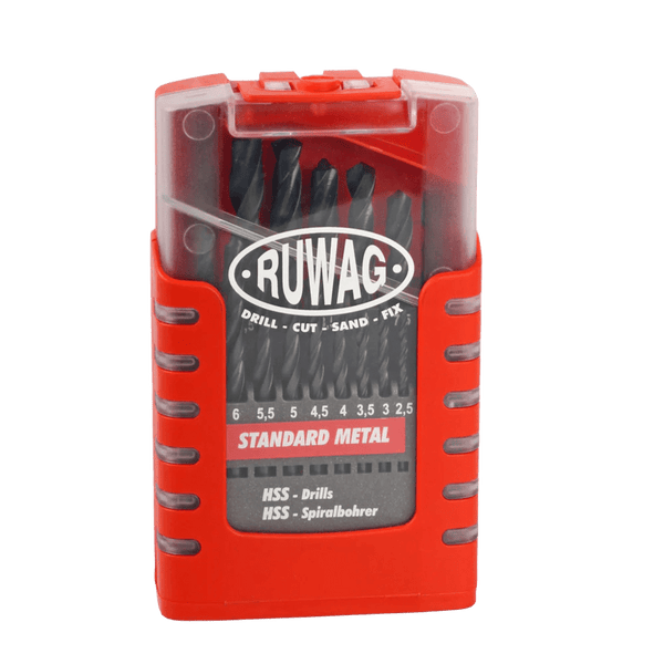 Ruwag 19‑Piece Standard Metal Drill Bit Set - Grip Box