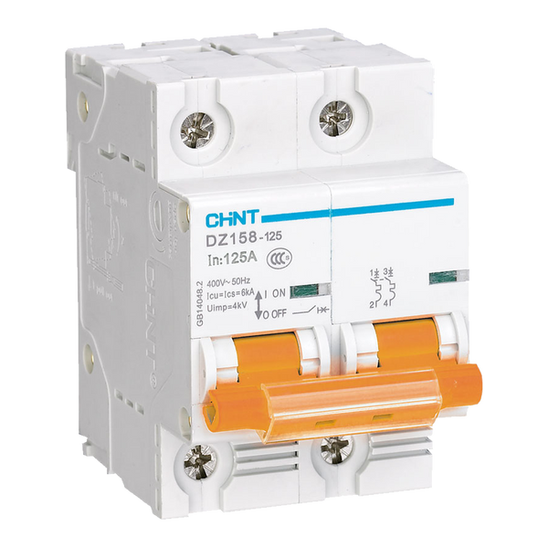 Chint Miniature Circuit Breaker (MCB) - 16A 2P, D-Curve, 6kA, 415V (Orange Toggle)
