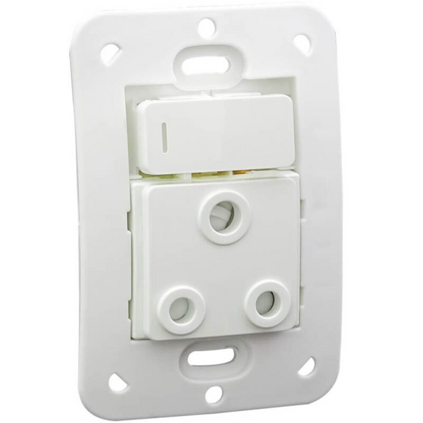 Veti 1 - 16A Switched Socket Outlet White No Cover