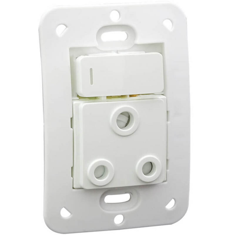 Veti 1 - 16A Switched Socket Outlet White No Cover