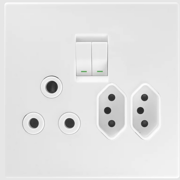 Crabtree Topaz Combo SSO - 1×16A RSA + 2×V‑Slim, 4×4 White