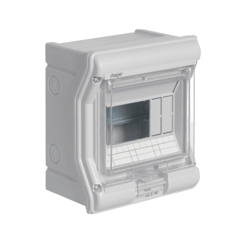 Hager 6 Way Pvc Surface Mount Din Rail DB Board IP55 Rated
